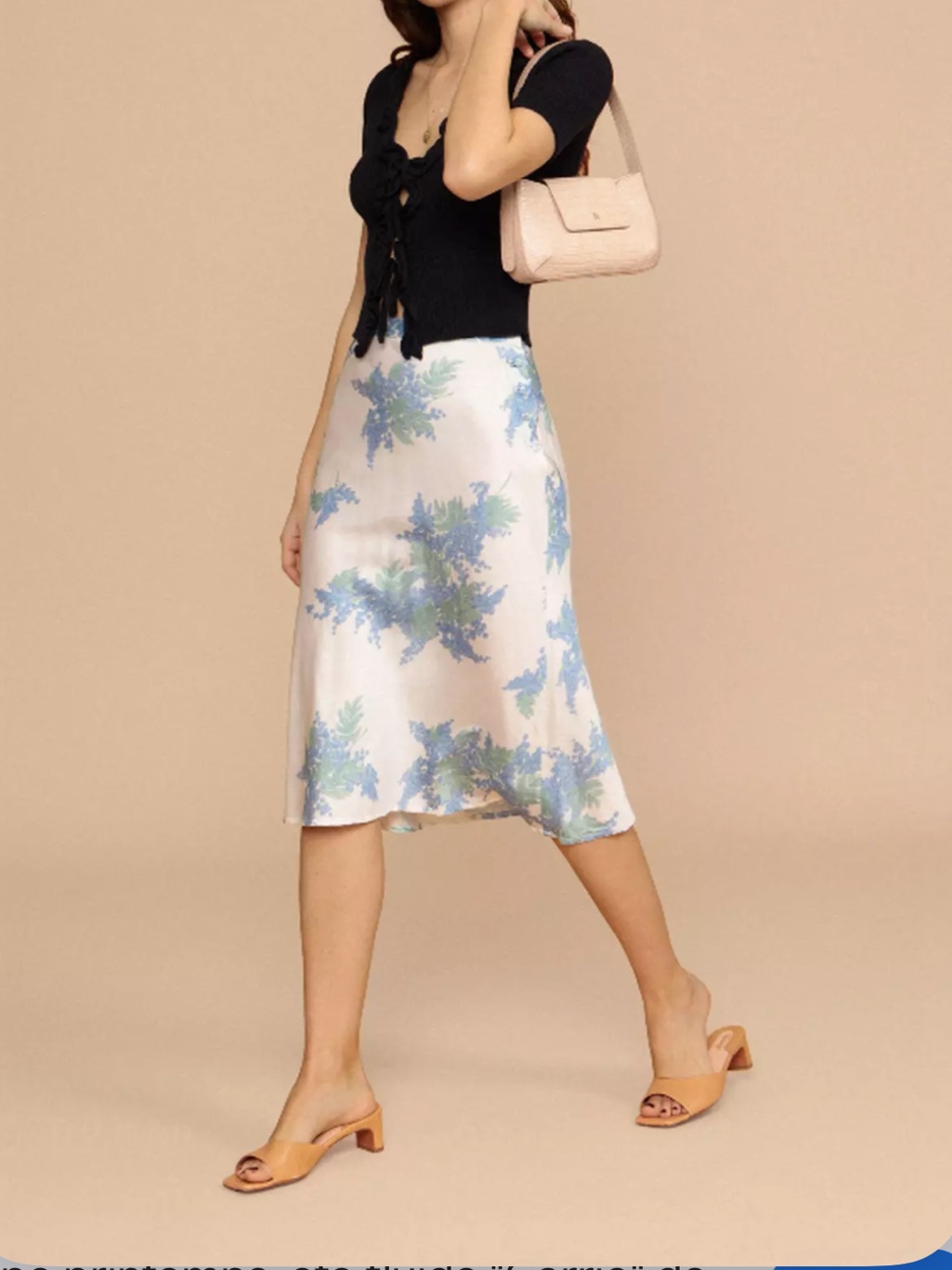 Rouje Carrie Floral Midi Skirt White, Blue & Green
